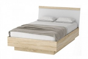СОНАТА КРС-1400 Кровать с ПМ (дуб сонома/белый глянец) в Сысерти - sysert.mebel-74.com | фото