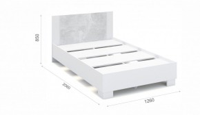 Спальня Аврора Кровать 120 со встроенным основанием под матрас Белый/Ателье светлый в Сысерти - sysert.mebel-74.com | фото