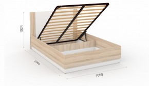 Спальня Аврора Кровать 160 с подъемным механизмом Дуб сонома/Белый в Сысерти - sysert.mebel-74.com | фото