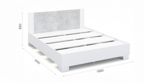 Спальня Аврора Кровать 160 со встроенным основанием под матрас Белый/Ателье светлый в Сысерти - sysert.mebel-74.com | фото