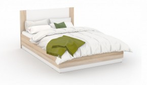Спальня Аврора Кровать 160 со встроенным основанием под матрас Дуб сонома/Белый в Сысерти - sysert.mebel-74.com | фото