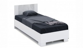 Спальня Аврора Кровать 90 со встроенным основанием под матрас Белый/Ателье светлый в Сысерти - sysert.mebel-74.com | фото