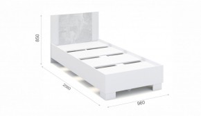 Спальня Аврора Кровать 90 со встроенным основанием под матрас Белый/Ателье светлый в Сысерти - sysert.mebel-74.com | фото