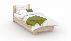 Спальня Аврора Кровать 90 со встроенным основанием под матрас Дуб сонома/Белый в Сысерти - sysert.mebel-74.com | фото