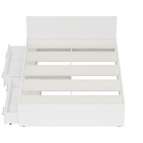 Стандарт Кровать с ящиками 1400, цвет белый, ШхГхВ 143,5х203,5х70 см., сп.м. 1400х2000 мм., без матраса, основание есть в Сысерти - sysert.mebel-74.com | фото