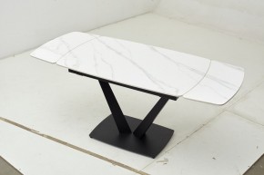 Стол ALATRI 120 MATT WHITE MARBLE SOLID CERAMIC / BLACK, ®DISAUR в Сысерти - sysert.mebel-74.com | фото