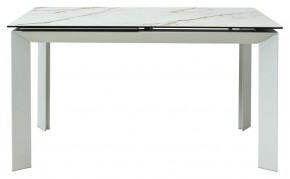 Стол CREMONA 180 KL-188 Контрастный мрамор матовый, итальянская керамика/ белый каркас, ®DISAUR в Сысерти - sysert.mebel-74.com | фото