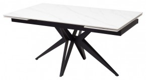 Стол FORIO 160 MATT WHITE MARBLE SOLID CERAMIC / BLACK, ®DISAUR в Сысерти - sysert.mebel-74.com | фото