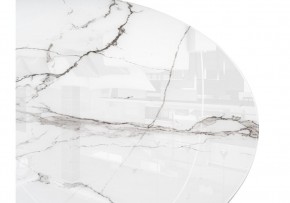 Стол стеклянный Абилин 100х76 белый мрамор / белый в Сысерти - sysert.mebel-74.com | фото