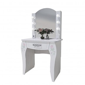 Стол туалетный Розалия №12 + ПОДСВЕТКА (лиственница белая, омела) в Сысерти - sysert.mebel-74.com | фото