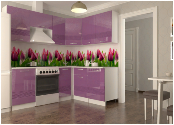 Кухонный гарнитур угловой Волна 2100 (фиолетовый металлик) в Сысерти - sysert.mebel-74.com | фото