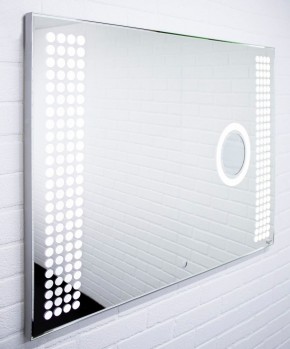 Зеркало Cosmo 100 alum (линза) с подсветкой Sansa (SCL1026Z) в Сысерти - sysert.mebel-74.com | фото